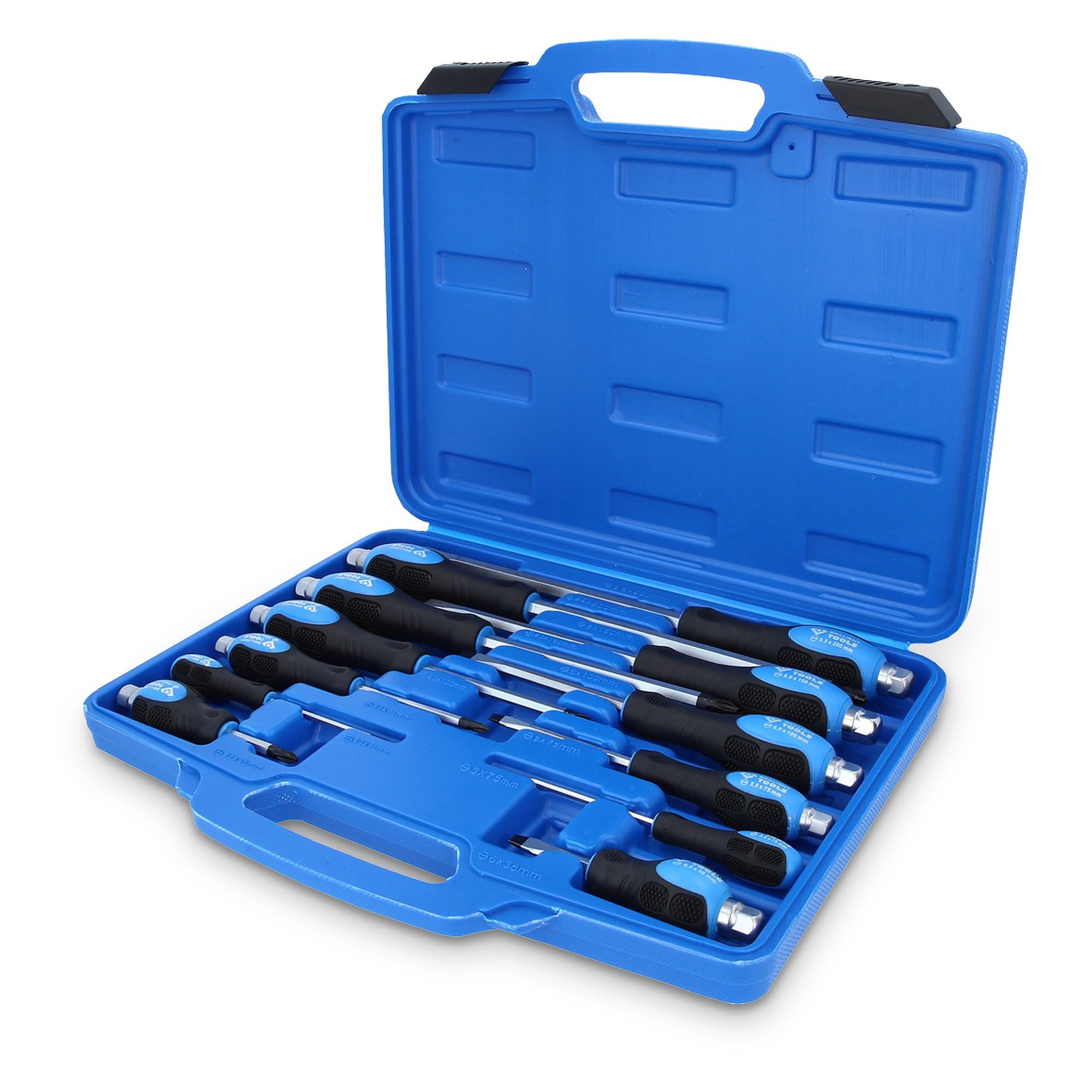 KS Tools Screwdriver Set with Impact Cap 12 Pieces, Slotted, PH Phillips