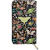 Magic Butterflies Wallet Slim Thin Leather Purse Wallet With Zip Around Clutch Casual Handbag For Phone Key Credit Cards