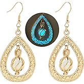 EEQQBZ Glow in The Dark Silver Teardrop shape Earrings,Fantasy Glowing Jewelry Charm