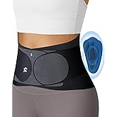 Fitomo 0.5mm Ultra Thin Back Brace for Women Men, 3D Lumbar Pad, Seamless Yoga Fabric, Lightweight Back Brace for Lower Back Pain Relief, Sciatica, Posture, Lifting, Wearg Under Clothes, Black, S