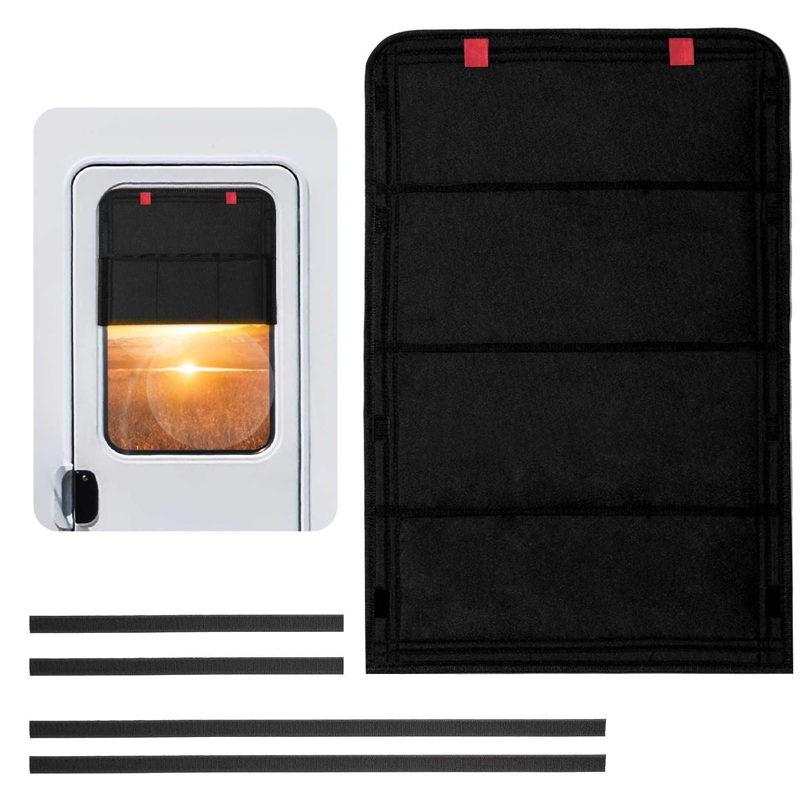 funomo RV Door Window Shade, Foldable Hook and Loop