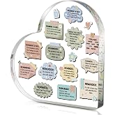 Capoda Mental Health Desk Decor - Office Acrylic Heart Gift Remind to Self Desk Plaque Self Care Therapy Gift for School Counseling Office Therapy Desktop Art Decor(Mental Health,Clear)