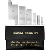 3/8" - 2-1/4" Adjustable Precision Parallel Set | 6 Pair Carbon Steel Parallel Block Set Measurement for Layout Gaging Inspection Work Set Up