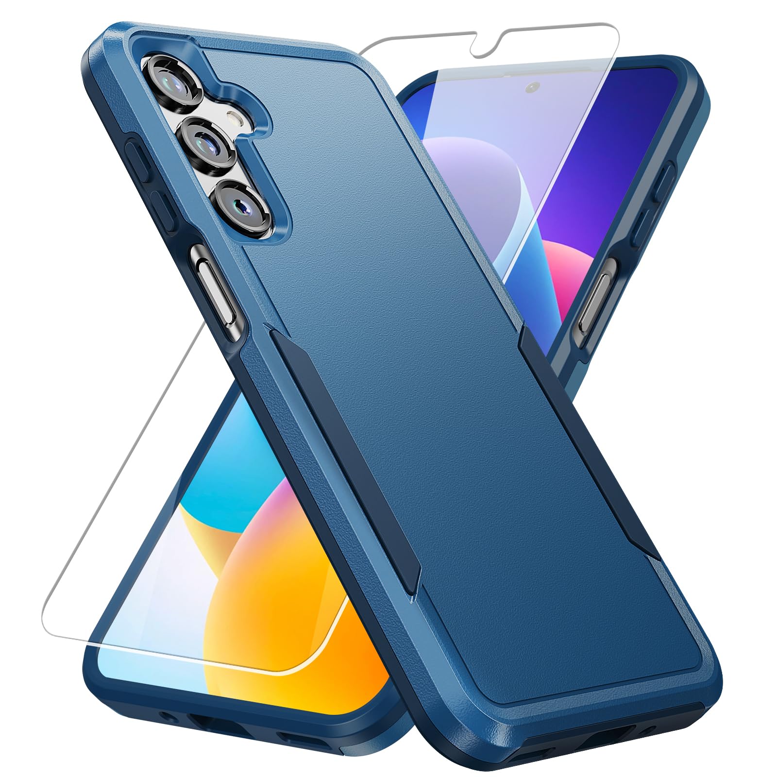 for Samsung Galaxy A16 5G Case,Galaxy A16 5G Phone Case with HD Screen Protector [Military Grade Drop Tested] Heavy-Duty Tough Rugged Shockproof Protective Case for Samsung A16 5G, Blue