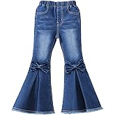 WDIRARA Toddler Girl's High Waisted Bow Front Bell Bottom Jeans Flare Leg Denim Pants