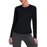 BMJL Women's Long Sleeve Workout Tops Breathable Sun Shirts with Mesh Back Slimming Cut Gym Shirts