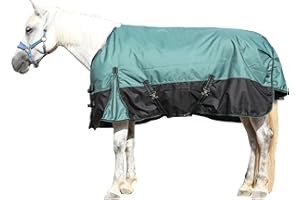 Gallopoff 1200 Denier Ripstop Waterproof Breathable Horse Blanket, Medium Weight 200 Fill, Standard Neck, Large Tail Flap, Wi