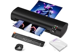 IBZDI 9 Inch Laminator Machine with Anti-Jam Tech, 40 Sheets Included, All-in-One A4 Thermal Laminator w/Trimmer & Corner Rounder for Home, Office, School, Business - Black