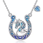 Hancock Horseshoe Necklace Sterling Silver Horse Pendant Lucky Horseshoe Jewelry Gifts for Women