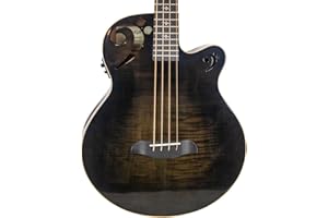 Sawtooth Rudy Sarzo Signature, 4-String Acoustic Electric Guitar, Right-Handed, Transparent Black, Fretted Bass (ST-AB24EC-TBLK)