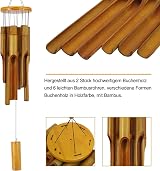 ASTARIN Bamboo Wind Chimes Outdoor 30" Deep Tone Zen Garden Wood Windchime view 4