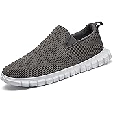 VLHGCG Men's Slip-On Shoes | Casual Breathable Sneakers with Mesh Upper | Non-Slip Walking & Work Loafers for Men