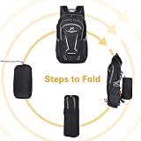 Loocower 45L Lightweight Foldable Backpack Black 45L Daypack Hiking view 3
