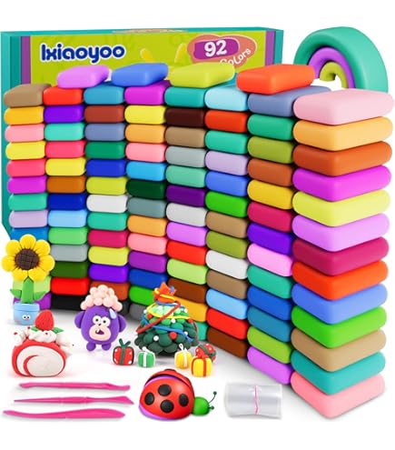 Argile Magique 40 Couleurs – Pâte à Modeler Séchant à L'air, 3-12 Ans, Créative