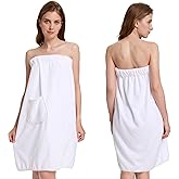 PJGGZ Towel Wrap for Women, Adjustable Button Quick Dry Absorbent Bath Wrap | Velcro &amp; button closure, Machine washable, Perfect for shower, spa, sauna &amp; pool, Plus sizes S-L
