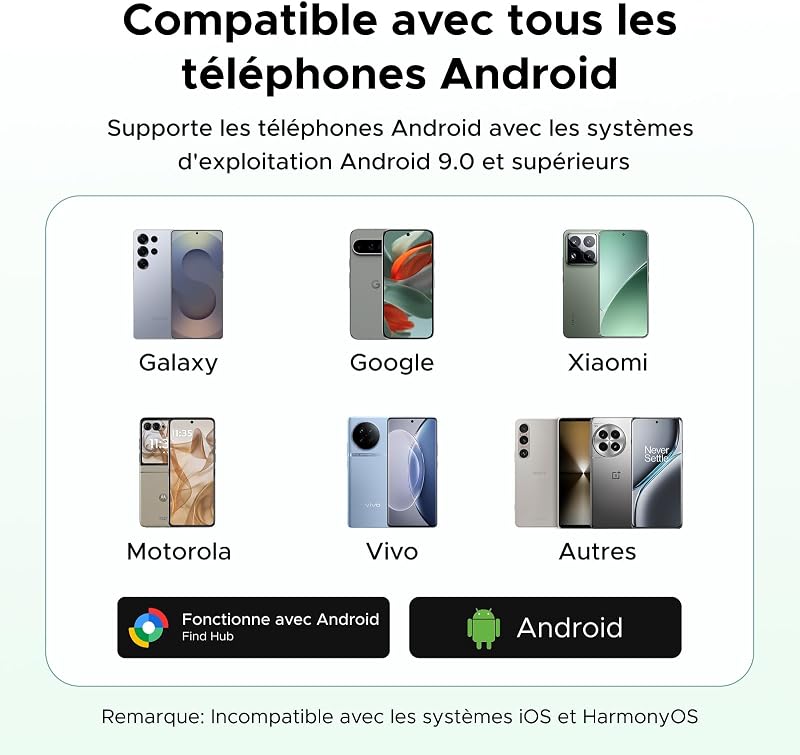 FineTrack Slim G Smart Tag Traceur Fonctionne Android Uniquement