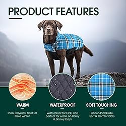 Kuoser Waterproof Dog Coat, Reversible Dog Jacket