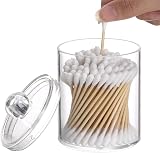Tbestmax 3 Pack Small Qtip Jar Apothecary Jar Clear Makeup Organizer 10 Oz view 3