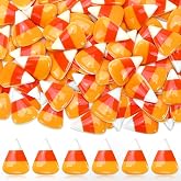 Jansun 100 Pcs Fake Resin Candy Corn Halloween Table Decorations | Smooth Surface, Long Lasting Color, Tiered Tray Vase Filler, Jewelry Making, Halloween Crafts DIY