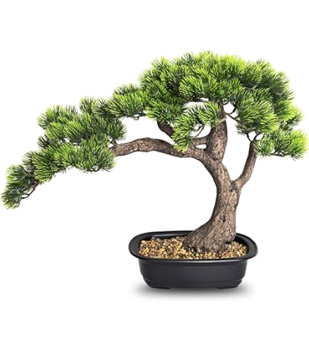 Nearly Natural 24 in. Artificial Cedar Bonsai Silk Plant 4103 - The