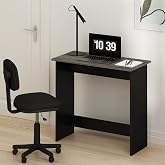 Furinno Simplistic 31-Inch Compact Computer Desk, Grey Oak | Small, Rectangular, Easy Assembly, Office Desk, Home Office Desk, Gaming Desk for Dorm, Bedroom, Study Room