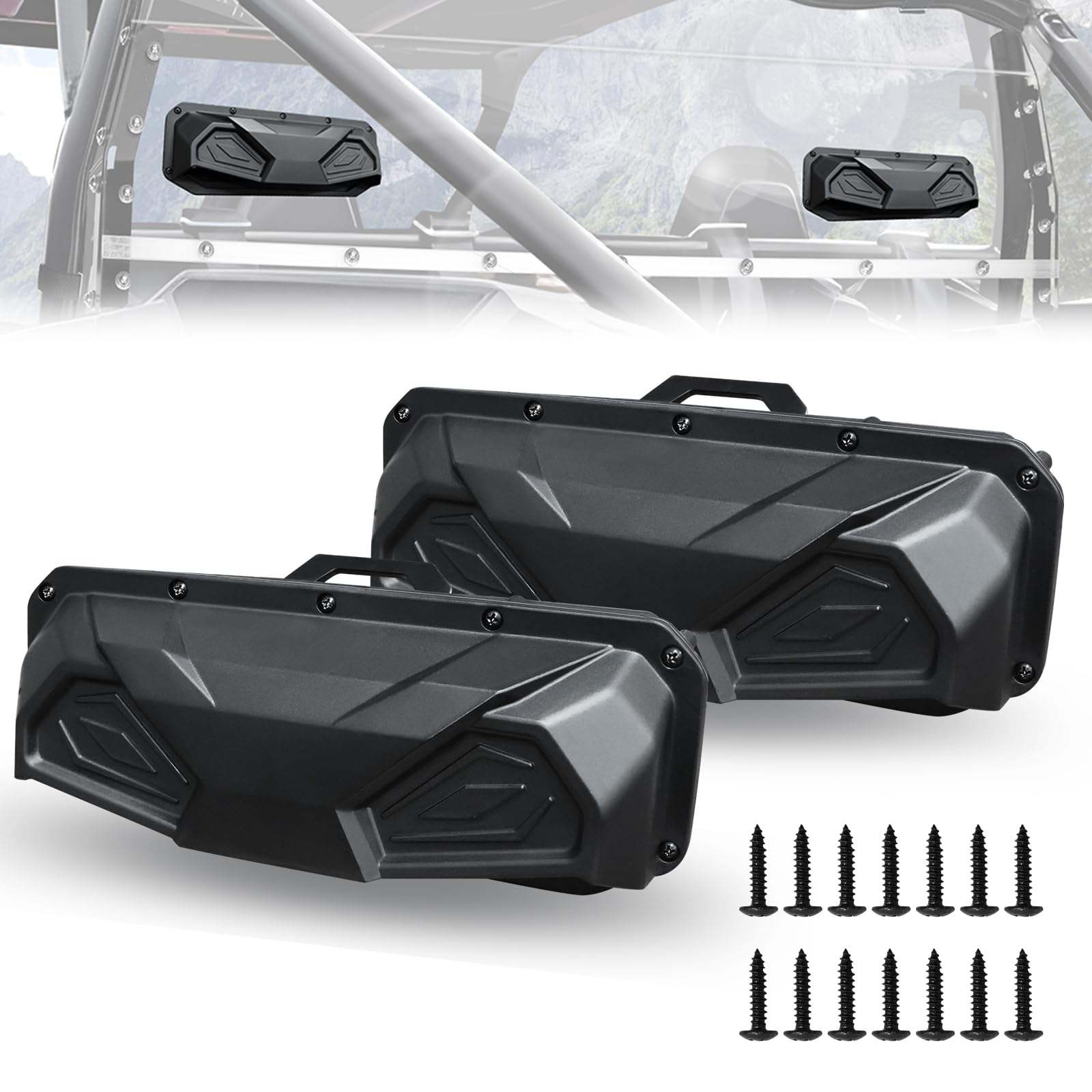 Photo 1 of StarknightMT 2PCS UTV Windshield Vents UTV Roof Vents Compatible with Polaris RZR General Ranger, Maverick Commander, Pioneer, Teryx KRX Mule, For Hard-Coated Polycarbonate Windshields And Hard Roofs
