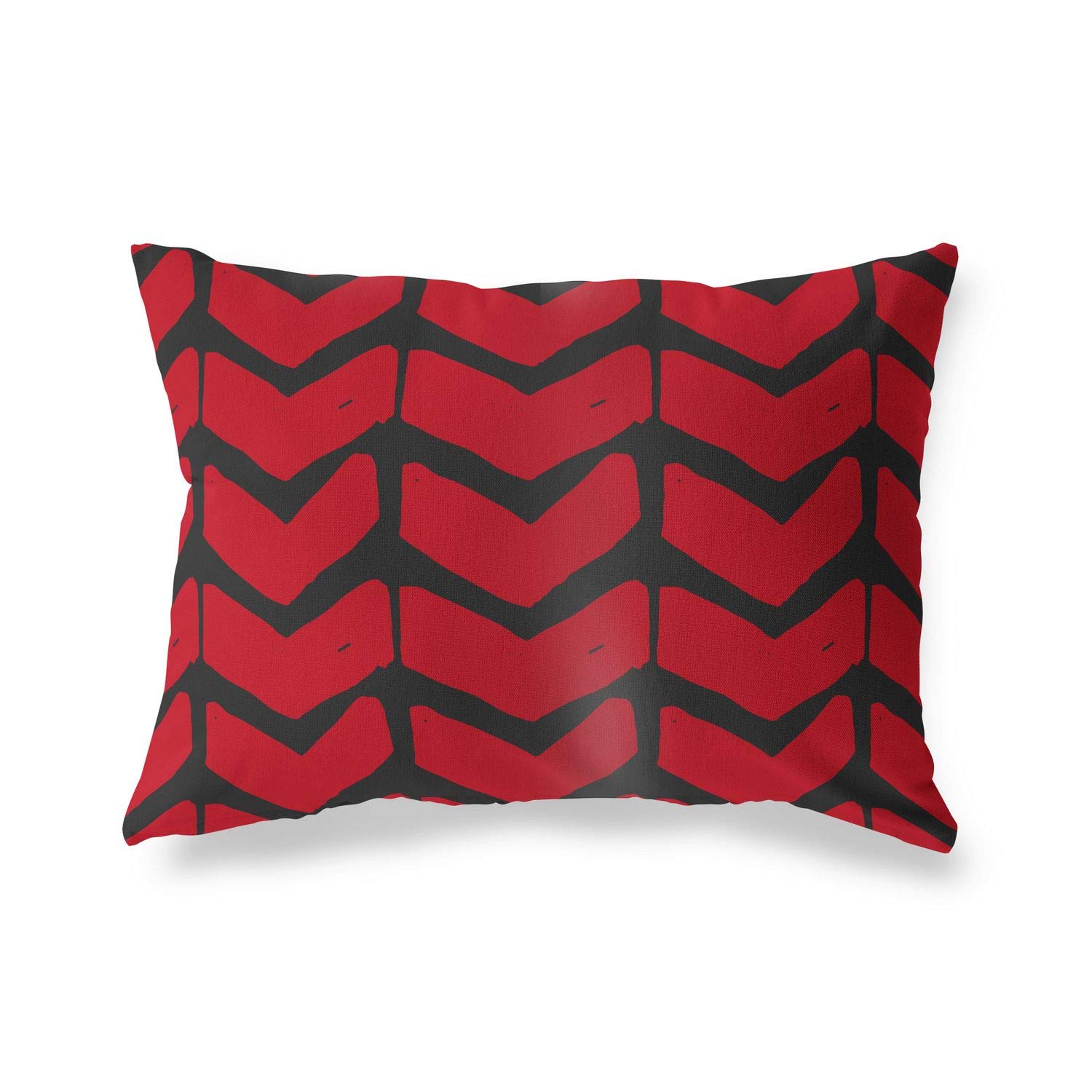 BonaMaison Decorative Cushion Cover, Red Black Throw Pillow Covers, Home Decorative Pillowcases for Livingroom, Sofa, Bedroom, Size: 45X60 Cm - Designed and Manufactured in Turkey