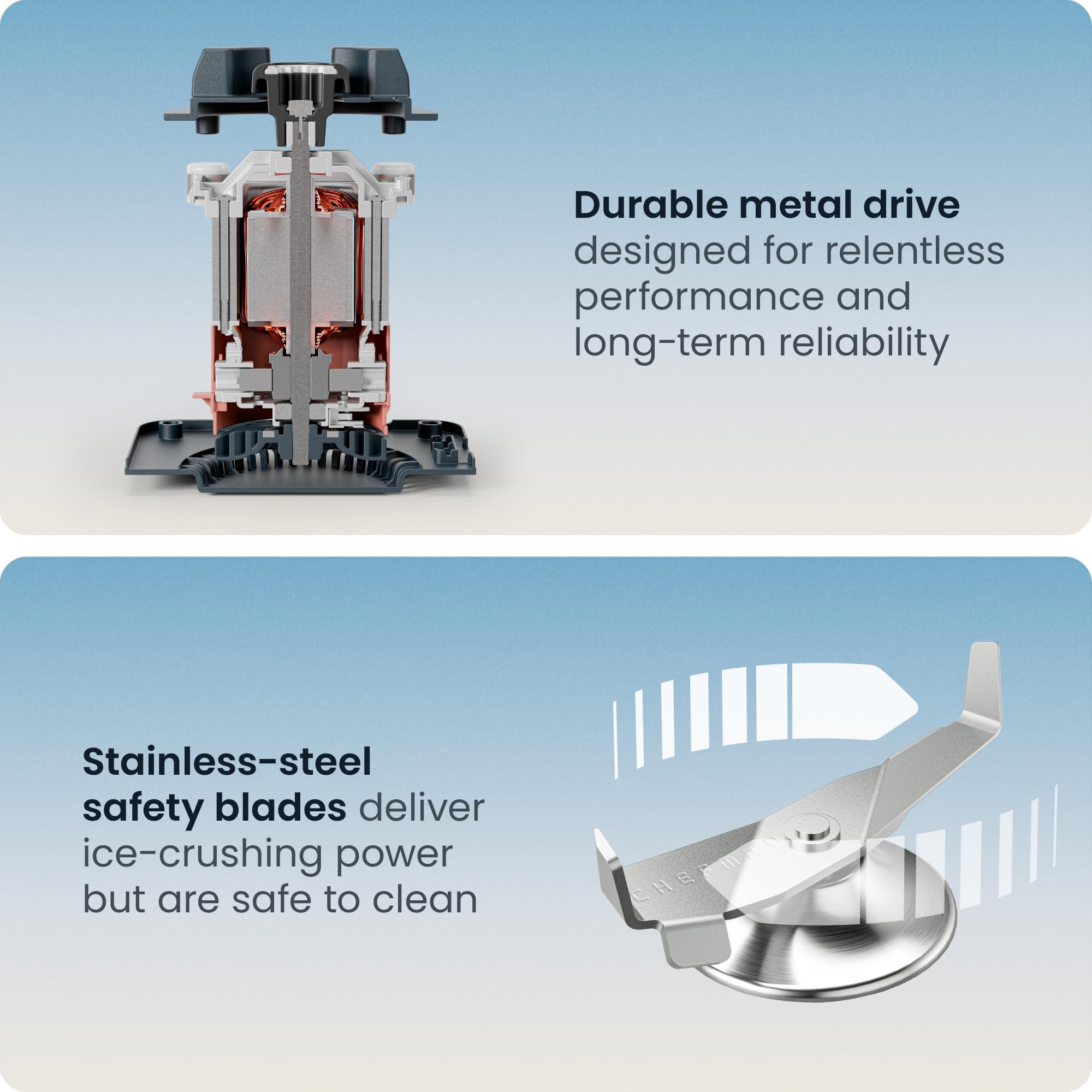 Chefman Obliterator Licuadora de encimera de 48 oz para batidos, motor de 1380 W para triturar hielo, nueces y frutas congeladas con hoja de acero inoxidable, función de mezcla automática, incluye manipulador y raspador