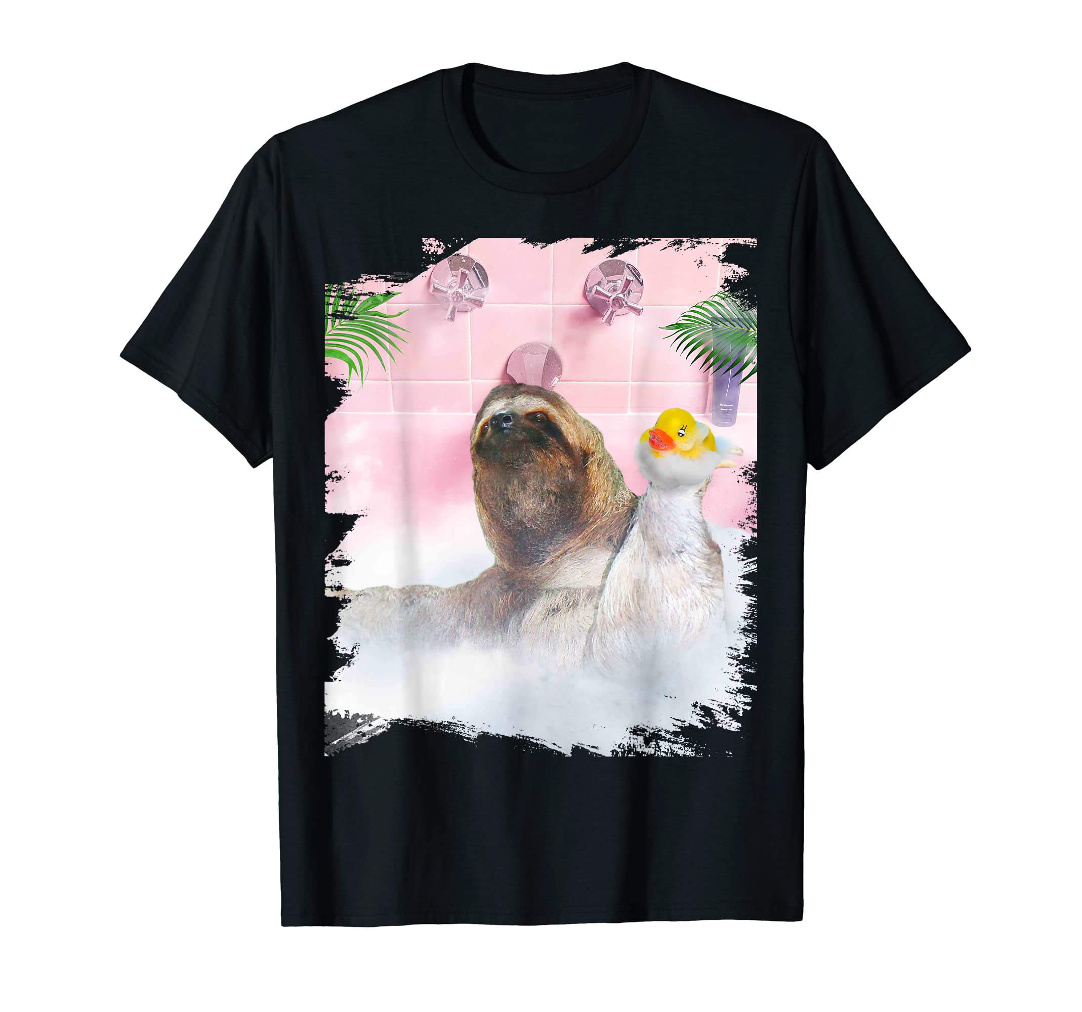 Cute Self-Care Bathing Sloth Palm Bath T-Shirt