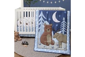 The Peanutshell 3 Piece Baby Crib Bedding Set for Boys - Newborn, Infant & Toddler Nursery Bed Set Decor with Fitted Crib She