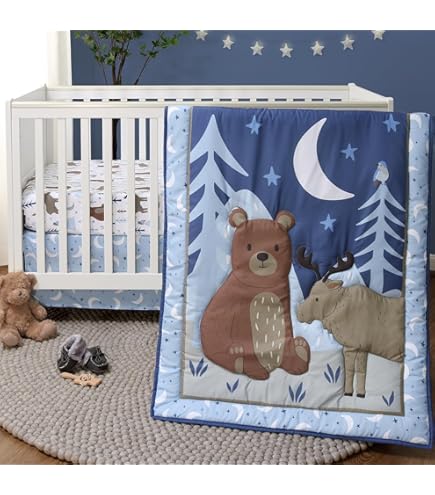 thumbnail image 2 of Sale Baby Crib Bedding Boy Shop Crib Bedding Set For Boys And Girls 8 Piece Baby Nursery Bedding Crib Set Jungle Animal Safari Theme Gray Tan White 2 of 11