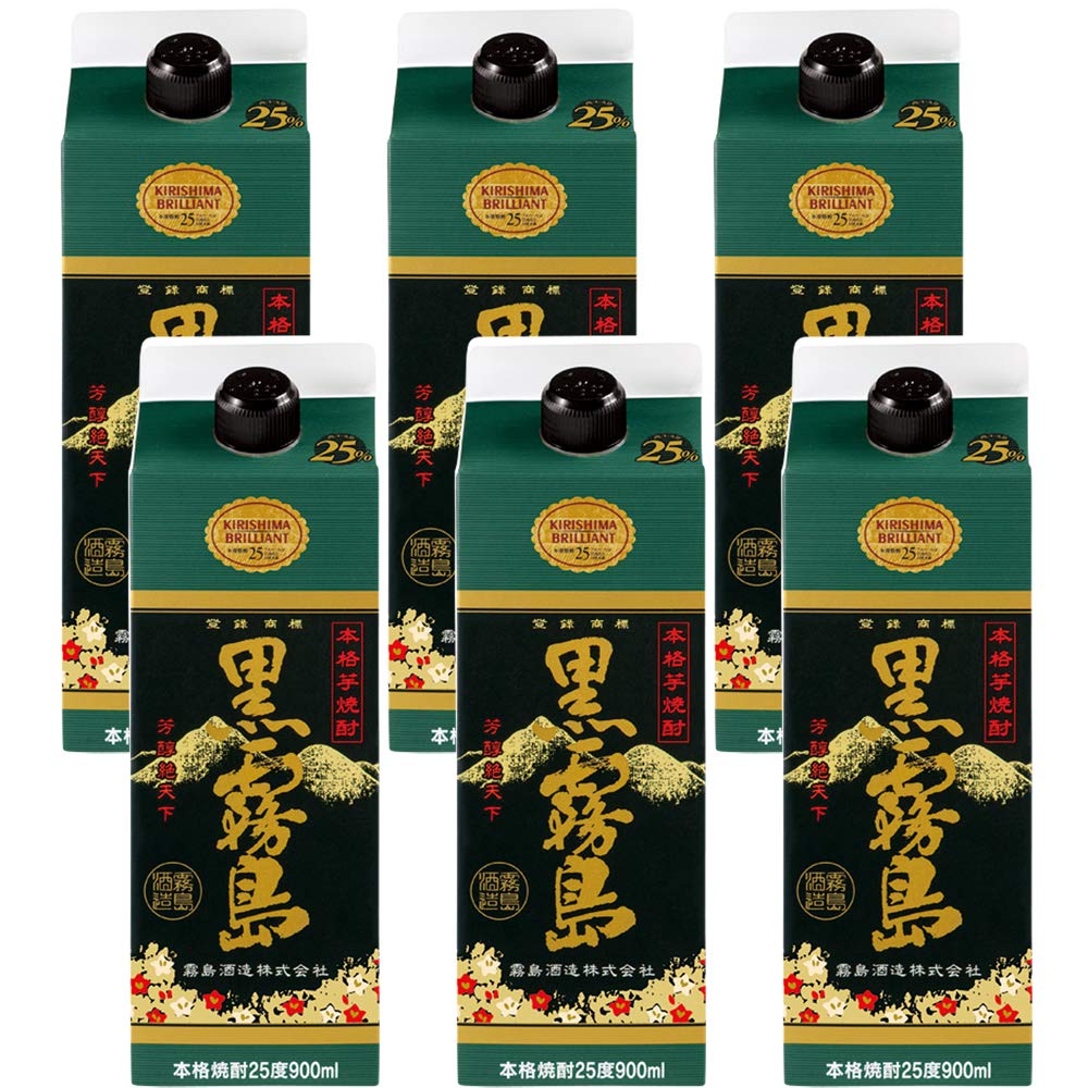 霧島酒造 スリムパック黒霧島 25度 [ 焼酎 宮崎県 900ml×6本 ] の商品画像