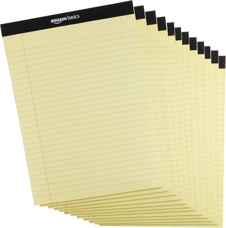 Legal/larghe a righe, 8,5 by 11,75 pollici, 50 fogli, confezione da 12, Canary, Letter
