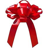 CarBowz Big Car Bow for Car Decorations and Birthday Car Gifts, Large Bow Ribbon, Magnet, Car Safe Sticker Included, Fully Assembled 30" Wide Huge Bow, No Suction Cup Needed (Red)