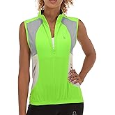 Little Donkey Andy Women's Half Zip Breathable Cycling Vests Reflective Sleeveless Jerseys Shirts Golf 4 Rear Pockets