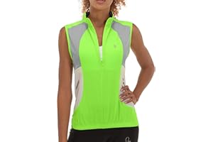 Little Donkey Andy Women's Half Zip Breathable Cycling Vests Reflective Sleeveless Jerseys Shirts Golf 4 Rear Pockets