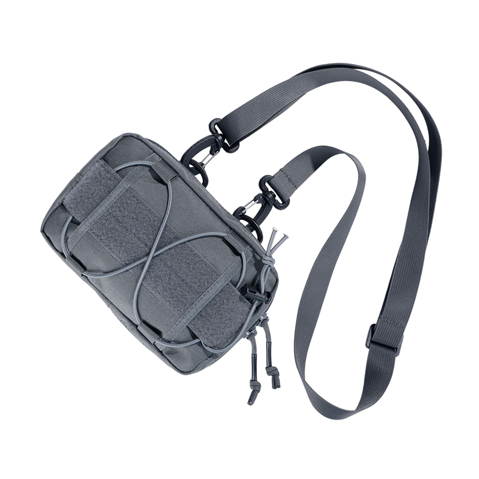 EXCELLENT ELITE SPANKER Utility Waist Bag Molle Admin Pouch Tactical Molle Pouch with Shoulder Strap for Sports Hiking Camping（GRY）