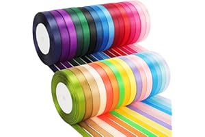 NESCCI 800 Yards Ribbon,3/8 Inch Satin Ribbon,Single Face Satin Ribbons, Perfect for Gift Wrapping,Wedding Decoration,Handmade Bows,Wrapping Bouquet and More
