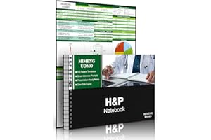 MIMENG UOMO H&P Notebook,History and Physical Notebook for Medical Students, Nurse, and Physician Assistants PA, Spiral Binding, 100 Patient Templates