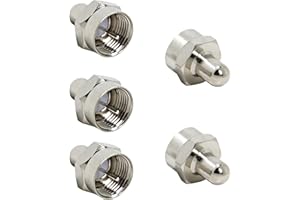 RFAdapter Coax Cable Caps, F Type 75 Ohm Terminator, 5 Pack, Coax Terminator Caps for Unused Ports on Splitter, AMP, Coaxial Cable, Antenna