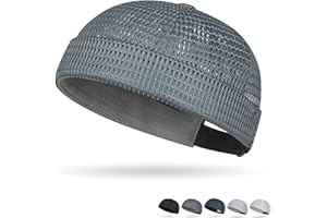 Men's Breathable Brimless Hat Summer Style Mesh Tang, Mesh Tang Hat, Adjustable Breathable Docker Cap for Men Women