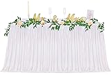 White Iridescent Sequin Table Skirt for Rectangle