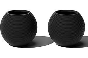 Veradek Strata Series Sphere Round Planter for Patio & Backyard | Durable Plastic-Stone Material | Modern Décor for Tall Tree