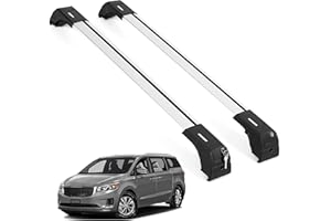 ERKUL Roof Rack Cross Bars for Kia Sedona 2015-2021 | Aluminum Crossbars with Anti Theft Lock for Rooftop | Compatible with Flush Rails - Silver