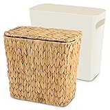 ZUNKNOD Wicker Trash Can with Lid and