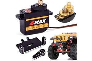 DOVERC RC Servo Motors RC Steering servo 12g Micro servo for AXIAL scx24 servo Upgrade with servo Mount and servo Horn (Black)