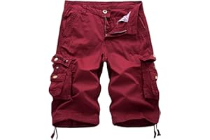 AOYOG Men's Camo Cargo Shorts Relaxed Fit Multi-Pocket Outdoor Camouflage Cargo Shorts Cotton