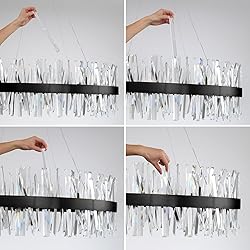 HAIXIANG Black Luxury Glam Chandelier Crystal LED