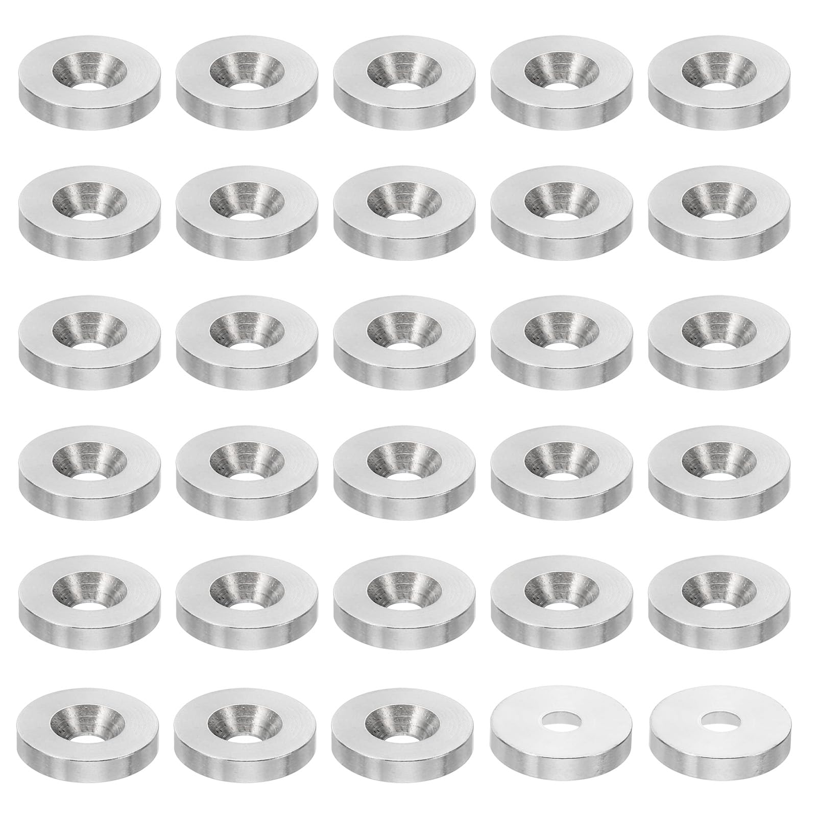 PATIKIL M4 Finish Countersunk Washer, 30pcs 16mm Dia. 3mm Tall Solid 304 Stainless Steel CNC Cup Washer Flat Screw Head Gasket for Constructions