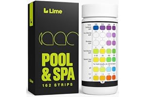 LIME POOL 162 Pcs 7-Way Hot Tub Pool Test Strips - Accurate Readings in 15 Seconds